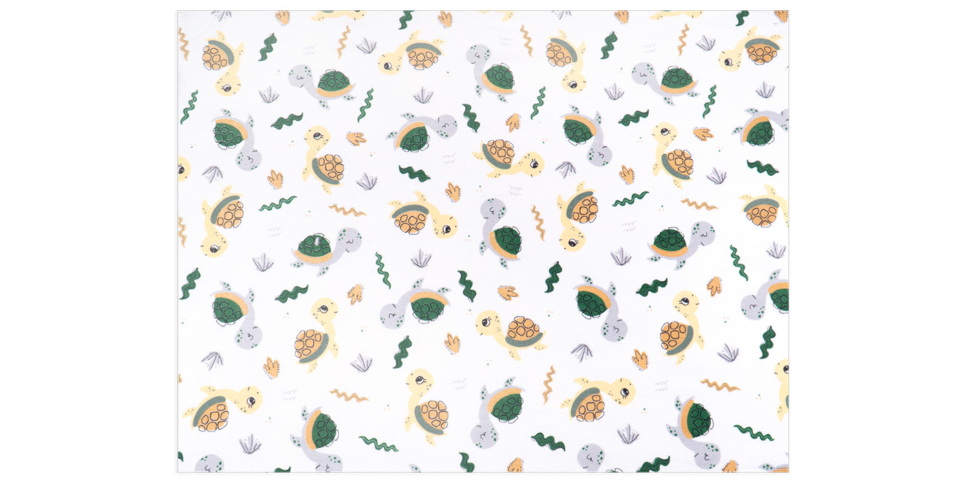 Pielucha flanelowa żółwie zielone